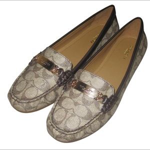 Coach Olive Signature Embossed Canvas Flats